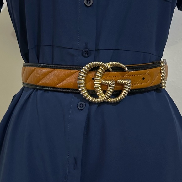 Gucci Double G Leather Tourchon Belt 'Brown' - Picture 3 of 16